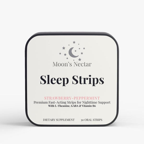 Moon's Nectar Sleep Strips packaging on a white background